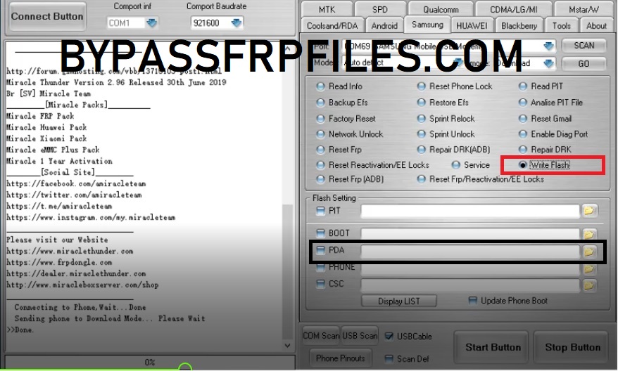 Select File in Miracle Box Samsung FRP Bypass Unlock 