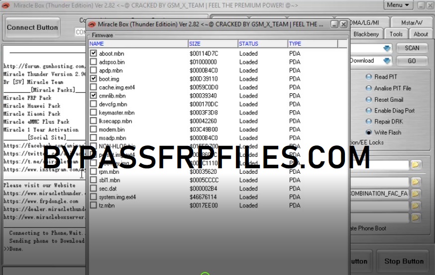 Tick FRP files to Miracle Box Samsung FRP Bypass Unlock 