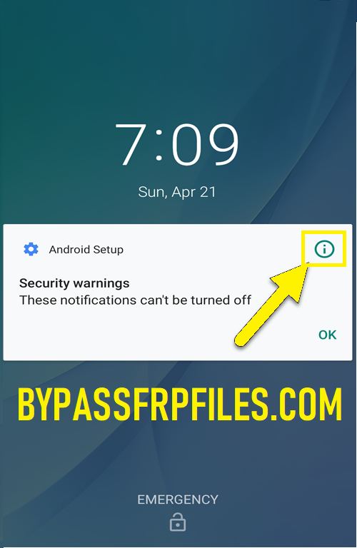App Info in Notification Screen to FRP Bypass unlock Infinix, Tecno