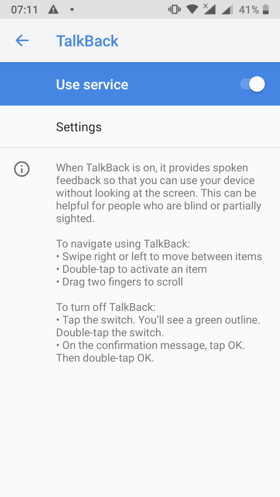 enable talkback