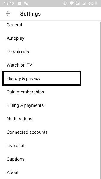 tap on history & privacy to frp unlock all lg, myphone