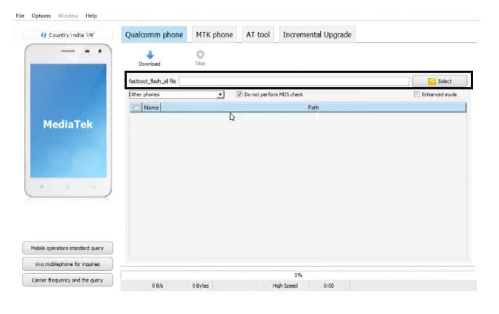 Vivo Flash Tool для Windows - Прошивка будь-яких телефонів Vivo Qualcomm і MTK