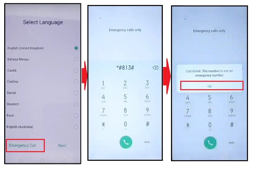 Realme/oppo FRP बाईपास पर आपातकालीन कॉल टैप करें - अनलॉक करें