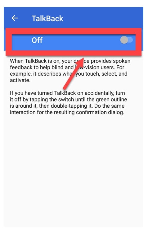 Talkback Off