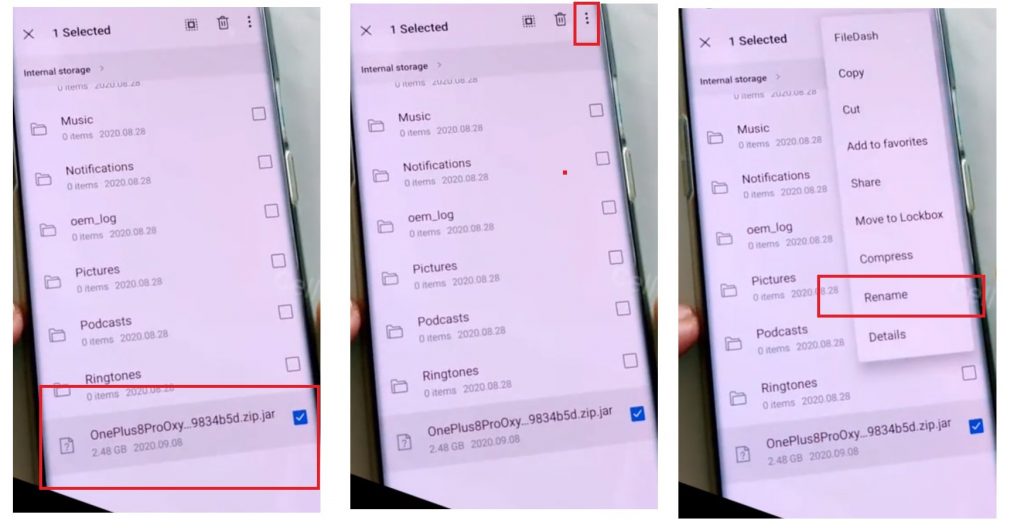 Rename the File to OnePlus FRP Bypass Unlock