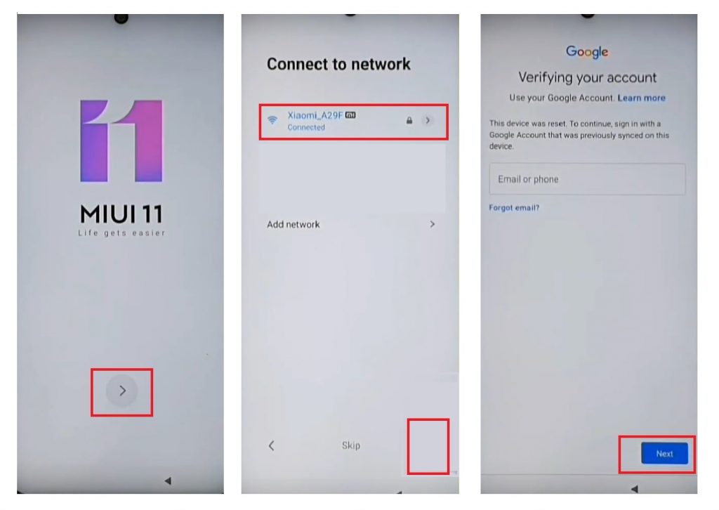 Connect you phone to a wifi network to bypass unlock frp xiaomi MIUI 12