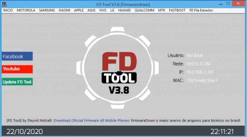 FD Tool v3.8 opened