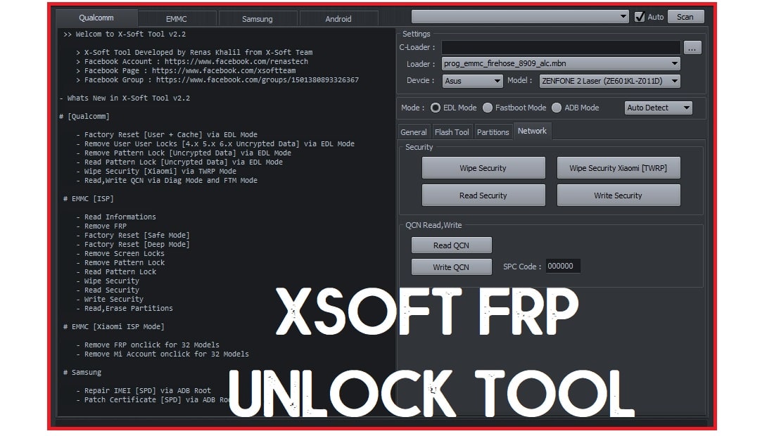 تحميل برنامج Xsoft FRP unlock Tool للكمبيوتر مجانا | أداة إزالة FRP الجديدة بنقرة واحدة 2020