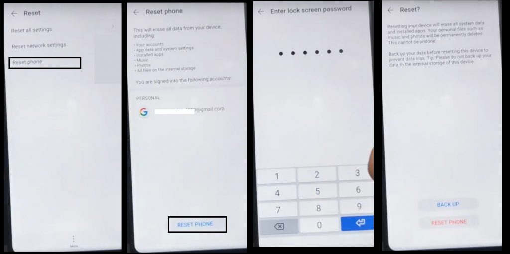 Reset Phone To Huawei FRP Bypass Unlock