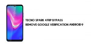 Desvío de FRP Tecno Spark 4 | Cómo desbloquear la verificación de Google (Android 9) - Sin PC