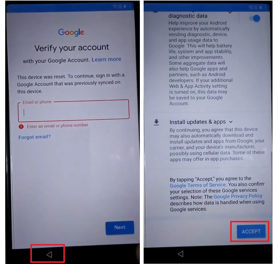 Accept to Huawei/Honor Android 7.0 Nougat FRP bypass Unlock Google Account