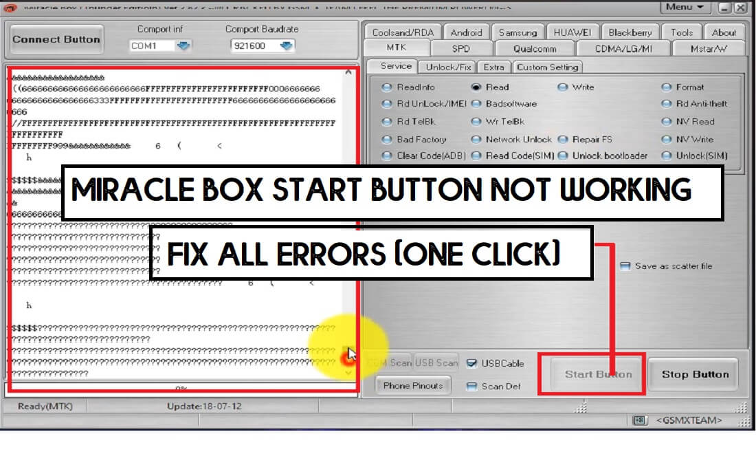 Soluzione del pulsante di avvio crack di Miracle Box non funzionante: correggi tutti gli errori (un clic)