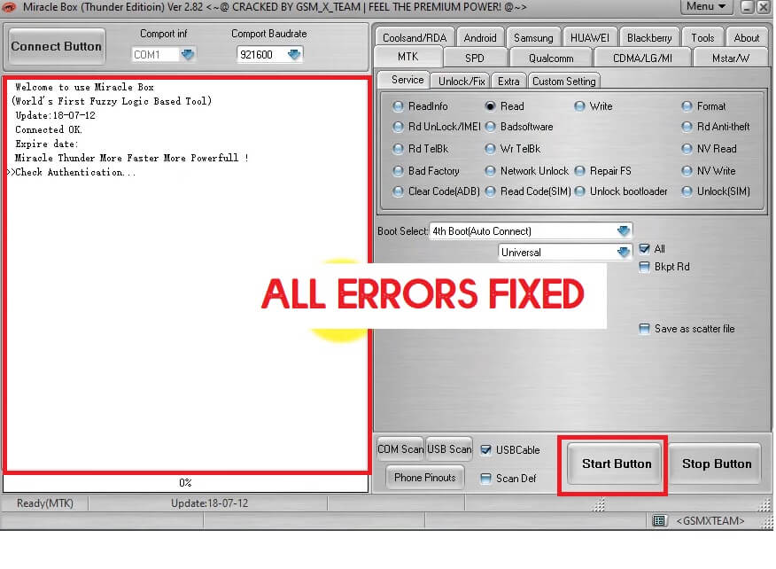 Miracle Box Crack Start Button Not Working Solution - Fix All Errors