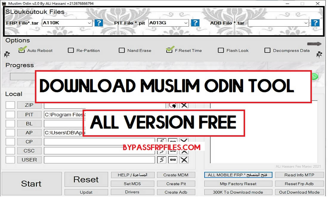 ดาวน์โหลด Bypass Samsung FRP Unlock Tool- Muslim Odin Tool (All Verison) - ล่าสุด
