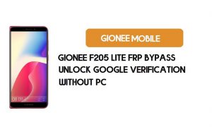 PC 없이 Gionee F205 Lite FRP 우회 - Google 잠금 해제 [Android 8.1]