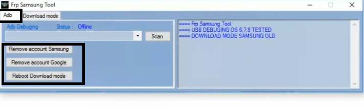 ADB in FRP Samsung Tool | Samsung FRP ADB Download Mode Tool for PC Free 2021