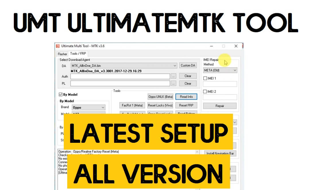 UMT UltimateMTK Tool v4.0 Latest Setup – One Click (FRP/Flash/Remove Screen Lock) Tool for MediaTek