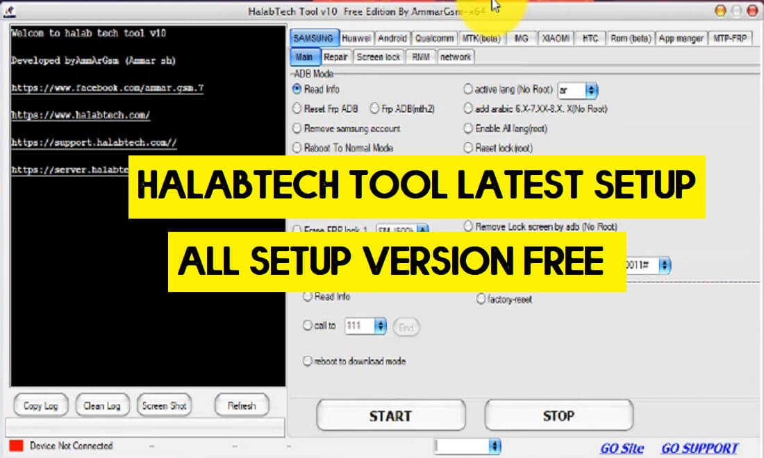 Téléchargement gratuit de l'outil Halabtech - Tous les outils Huawei/Samsung FRP/Flash/Unlock (toutes les versions)