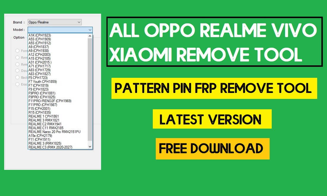 Alle OPPO Realme Vivo Xiaomi Remove Tool – Pattern Pin FRP Remove Tool Neueste 2021
