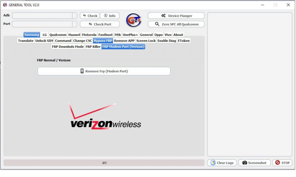Verizon FRP in GENERAL TOOL V2.0 | New Android Universal FRP Unlock Tool 