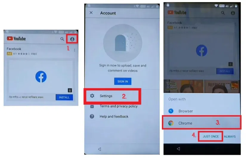 Open Chrome to Lenovo Android FRP Bypass Unlock Google GMAIL Lock verification