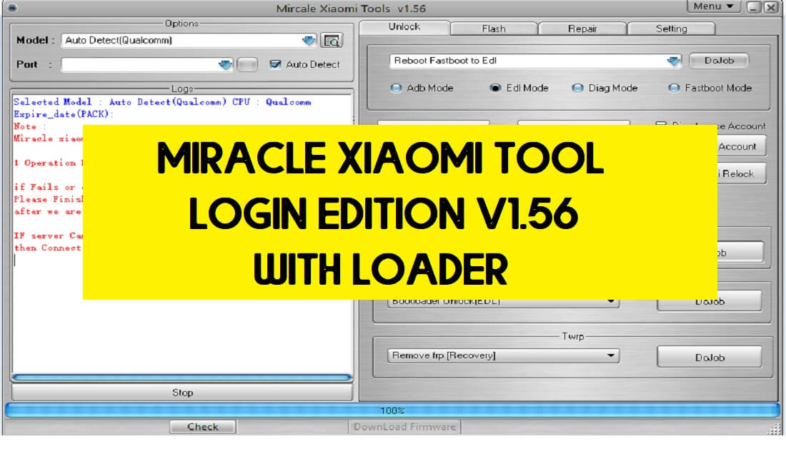 Miracle Xiaomi Tool Login Edition V1.56 mit Loader kostenloser Download