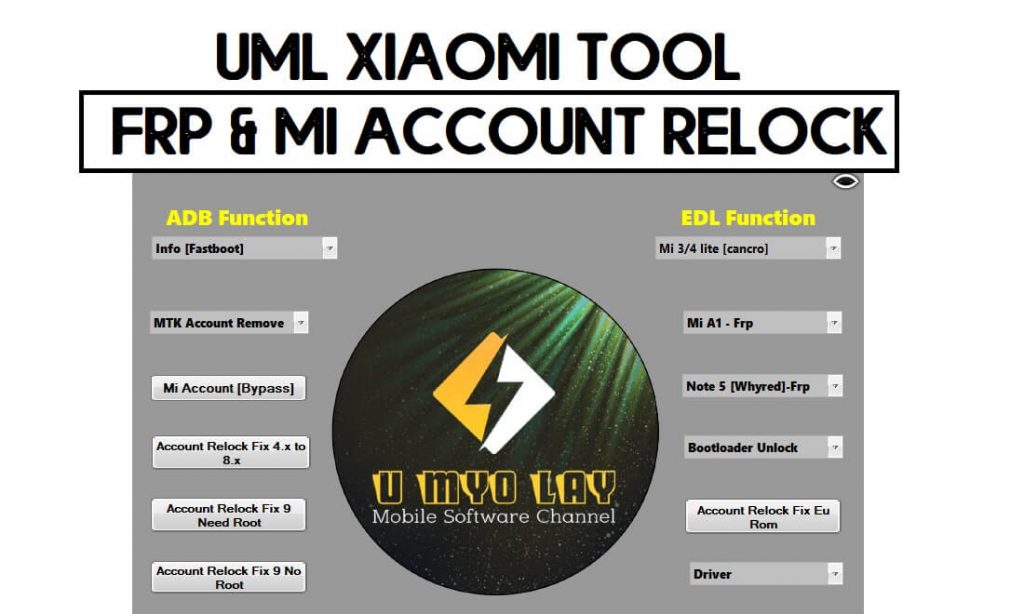 Outil UML Xiaomi - Outil de réparation de reverrouillage de compte Xiaomi FRP et MI, dernière version 2021