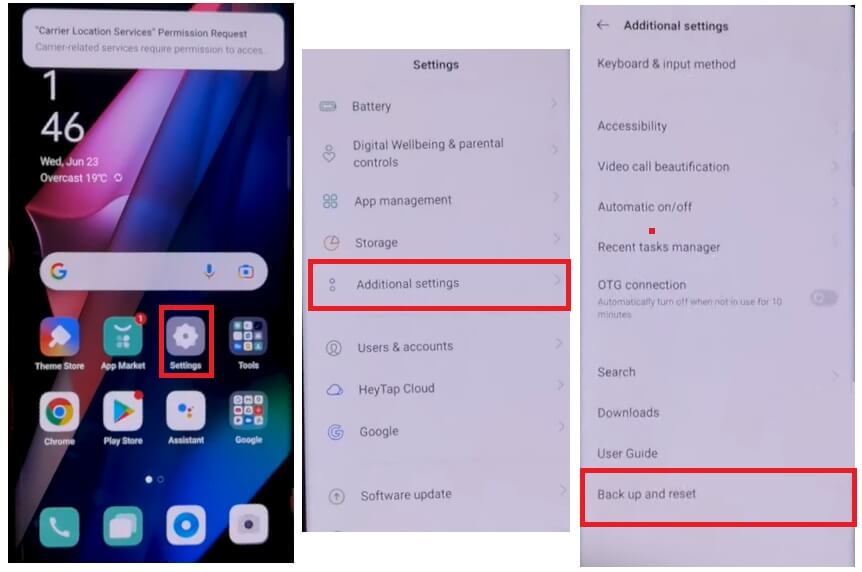 Oppo Realme'ye Yedekleme ve Fabrika Ayarlarına Sıfırlama Android 11 FRP Bypass - PC olmadan Google'ın Kilidini Aç (FRP Kodunun Çalışmamasını Düzeltme)
