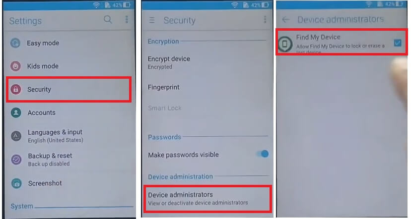 Deactivate Find My Device to Asus Zenfone 3 Max FRP Bypass Unlock Google Android 7 Gmail unlock