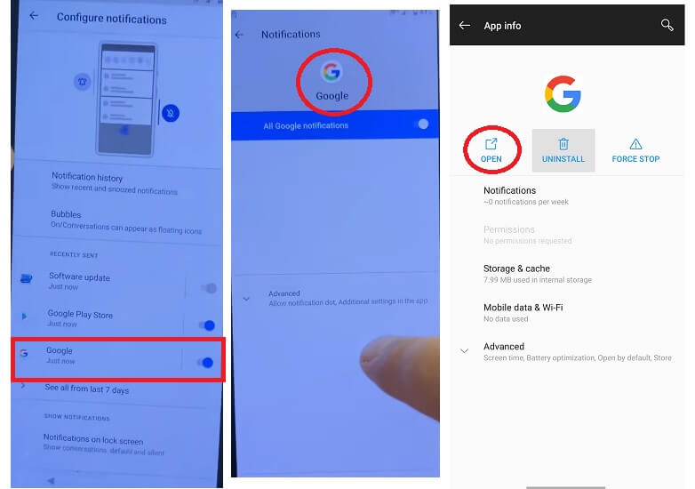 Sony Android 11 FRP बाईपास अनलॉक Google खाता सत्यापन के लिए Google खोज खोलें