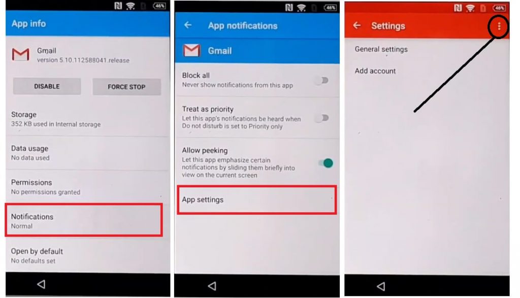 Select Manage Accounts to Sony Android 6 FRP bypass Unlock Google Account Without PC