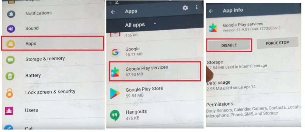 Disable Google Play services