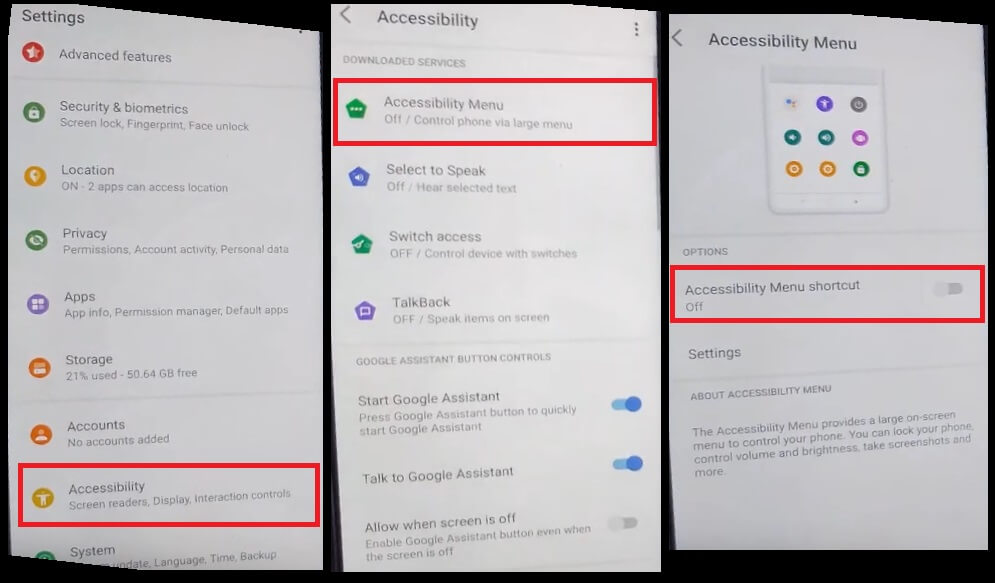 Activar accesibilidad a TCL Android 11 FRP Bypass Desbloquear Google GMAIL Bloquear Verificación de cuenta