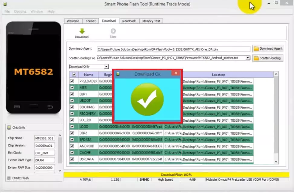 SmartPhone Flash tool SP Flash Tool pour réparer le fichier de démarrage mort (Tecno Pova)