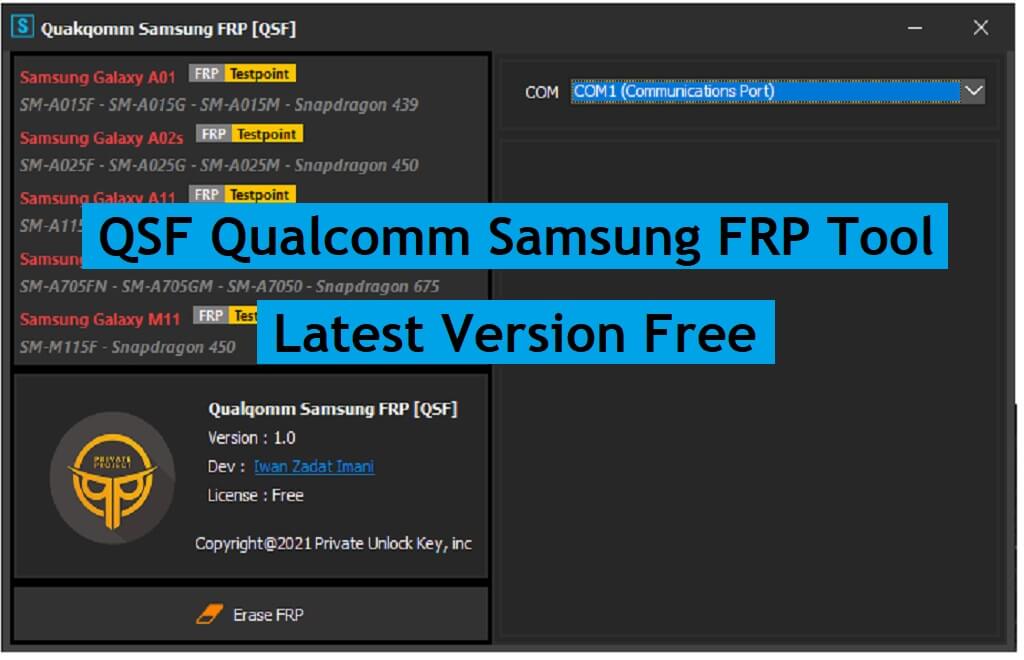 QSF Qualcomm Samsung FRP V1.0 Скачать бесплатно новейший инструмент режима Edl