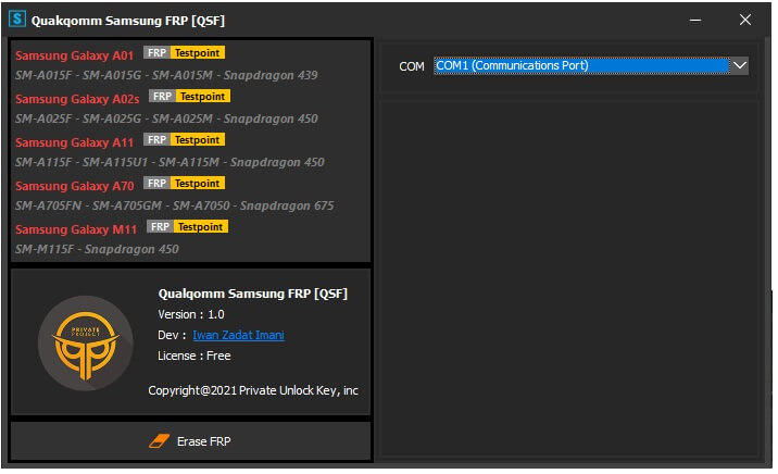 QSF Qualcomm Samsung FRP V1.0 Free Download Latest Edl Mode Tool