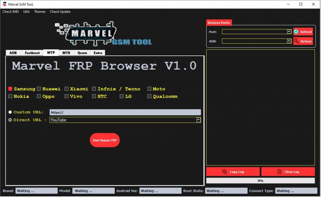 MTP FRP Browser in Marvel GSM Tool Download Free MTK Qualcomm MTP FRP Erase Tool