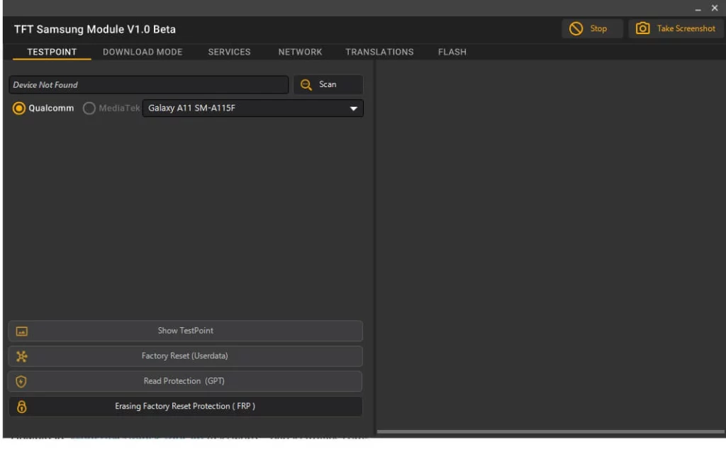 test point in TFT Samsung Tool V1.0