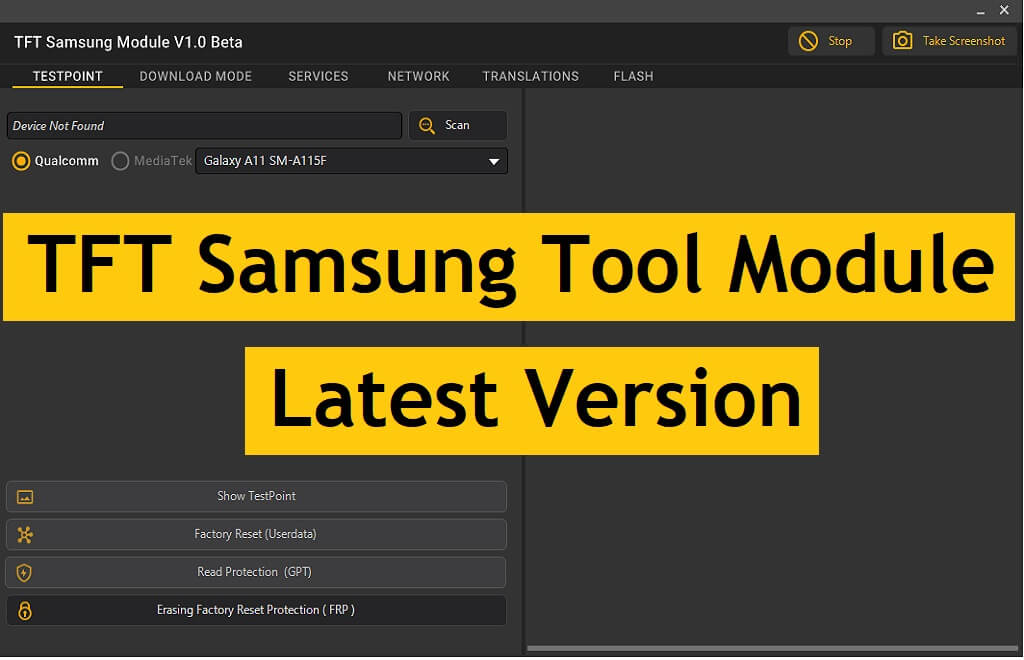 TFT Samsung Tool V1.0 무료 최신 다운로드 활성화되지 않음