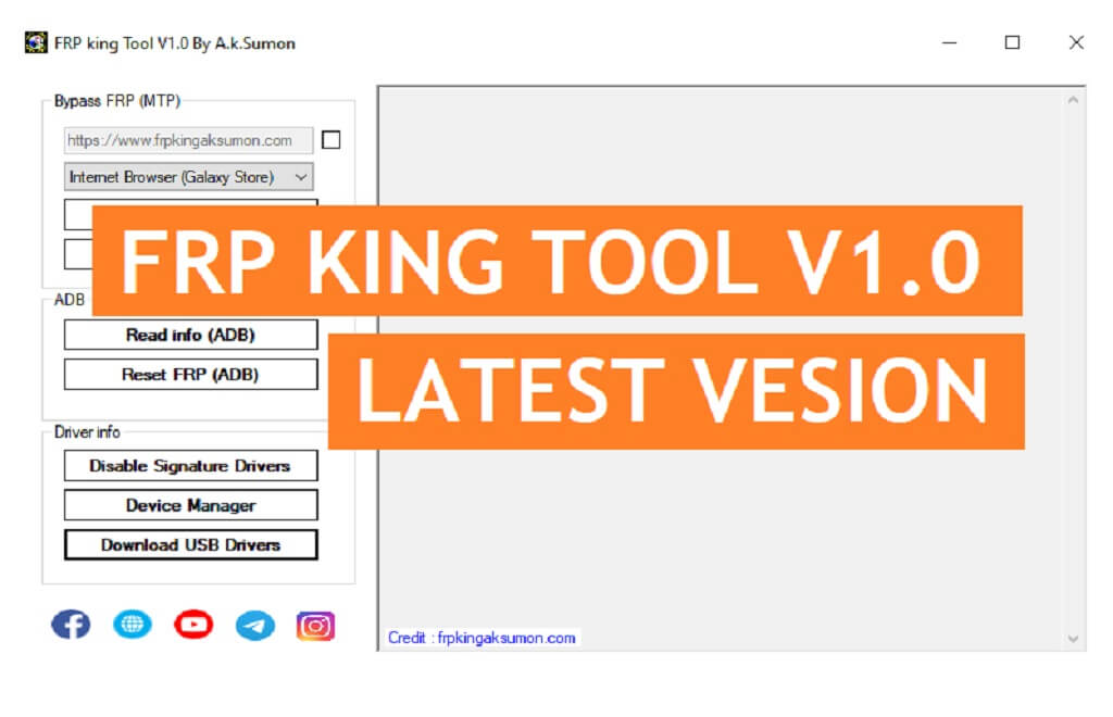 ดาวน์โหลด FRP King Tool V1.0 บายพาส FRP ล่าสุด Samsung One Click