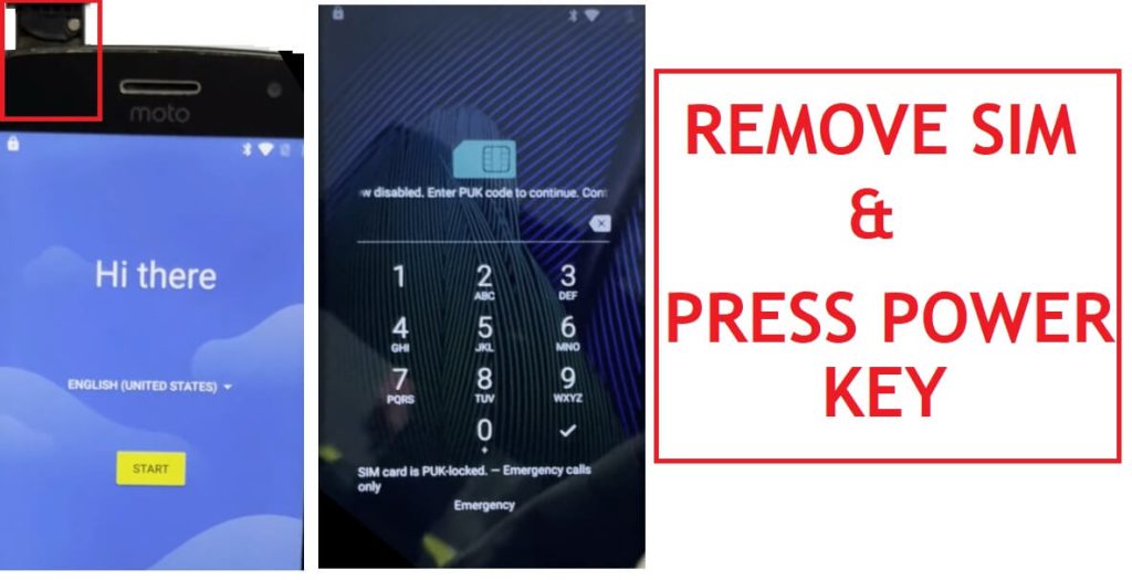insert SIM card to Motorola Moto FRP Bypass (Android 8-9) Unlock Latest Method Without PC/APK