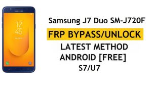 Samsung J7 Duo SM-J720F U7/S7 Android 9 FRP Bypass desbloquear verificação do Google sem APK