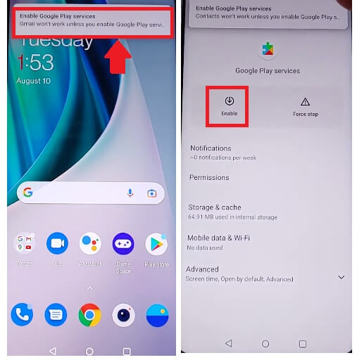Habilite o Google Play Services para OnePlus Android 11 FRP Bypass/Desbloqueio de conta do Google – sem PC/APK (método gratuito mais recente)