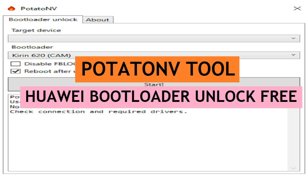 Huawei Bootloader Unlock Tool Latest Free | PotatoNV Tool V2.2.1