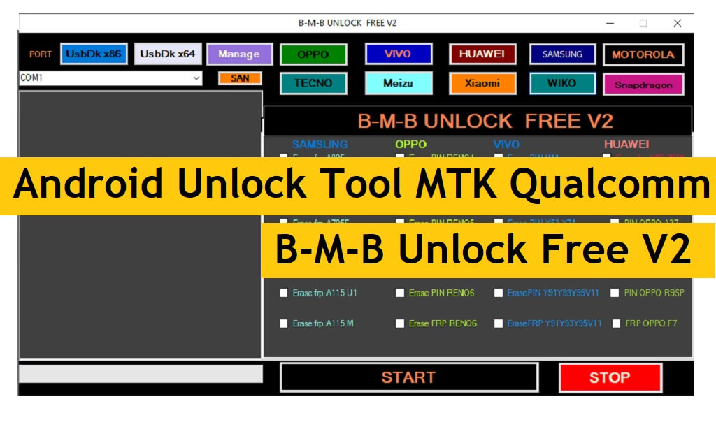 Скачать инструмент разблокировки Android MTK Qualcomm | Разблокировка БМБ V2