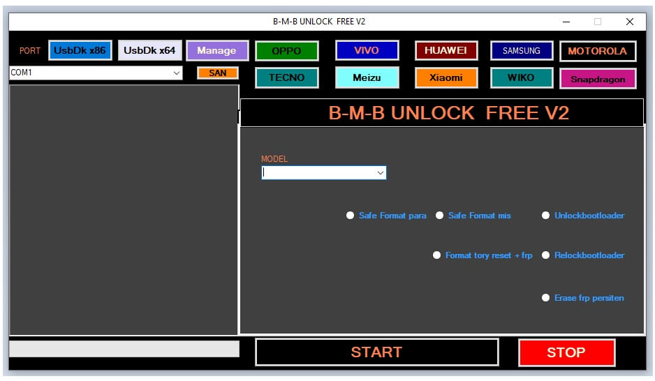 Vivo in Android Unlock Tool MTK Qualcomm | B-M-B Unlock V2
