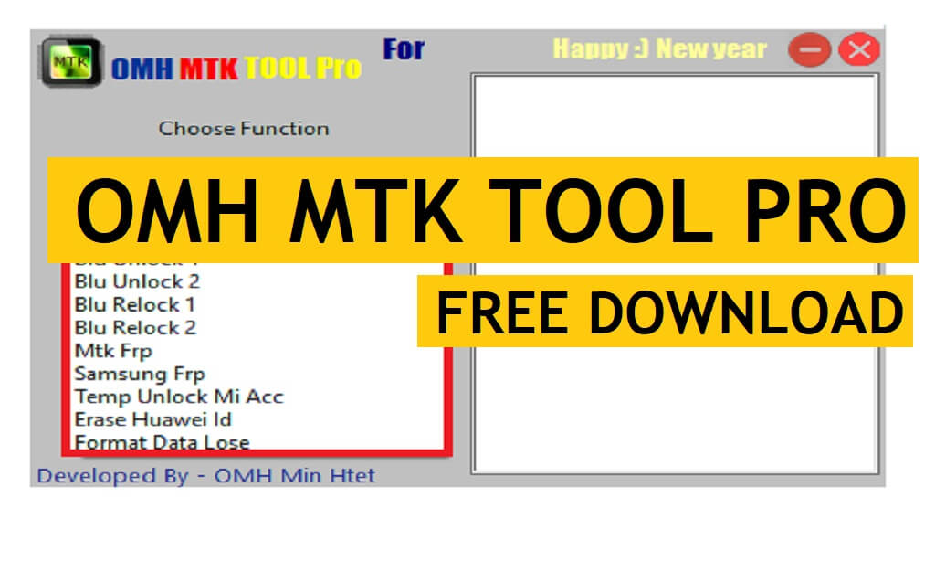 OMH MTK Tool Pro'yu İndirin En Son | MTK Formatı FRP Veri Aracı Ücretsiz