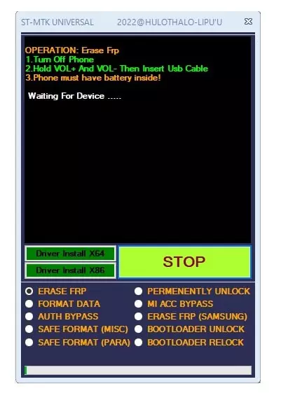 ST MTK Universal Tool - MTK Unlock FRP Pattern Tool