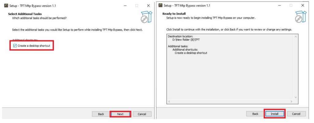 Create Desktop Shorcut to TFT MTP Bypass Tool V1.1 Latest Version (Direct Alliance Shield Install No Need Backup/Restore)
