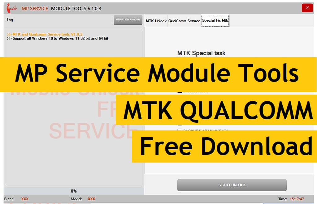 MP Hizmet Modülü Araçları V1.0.3 MediaTek MTK ve Qualcomm AIO Aracı Ücretsiz İndirin